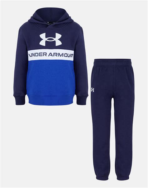 Under Armour Younger Boys Hoodie Tracksuit Navy Life Style Sports Uk