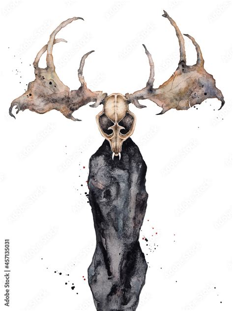 Wendigo Mythical Monster An Evil Spirit Deer Skull Fantasy Monster Horror Dead Folklore