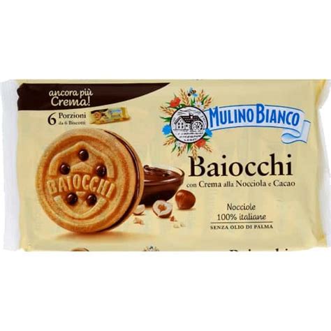 Mulino Bianco Baiocchi biscuits fourrés à la crème aux noisettes et