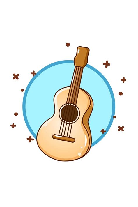 Ilustraci N De Dibujos Animados De Icono De Guitarra Ac Stica