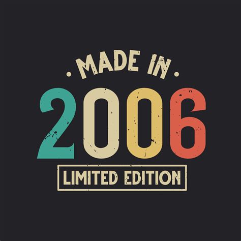 Vintage 2006 birthday, Made in 2006 Limited Edition 11140490 Vector Art ...