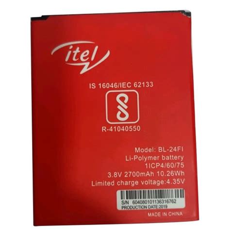 Itel Mobile Battery Battery Capacity 2700mah Voltage 38 V At Rs