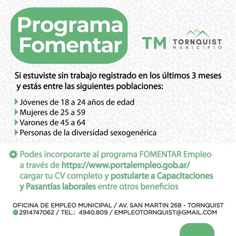 Invitan A Inscribirse En El Nuevo Programa Fomentar Empleo