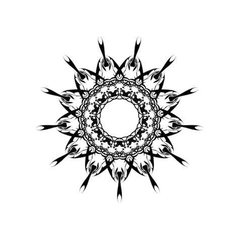 Mandala Monocrom Tica Preto E Branco Padr O Tnico Redondo Ornamento