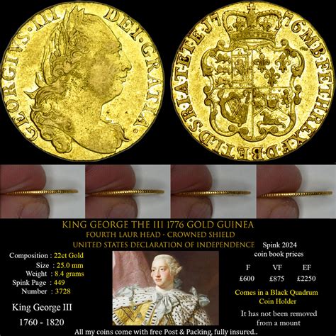 King George The Iii 1776 Gold Guinea