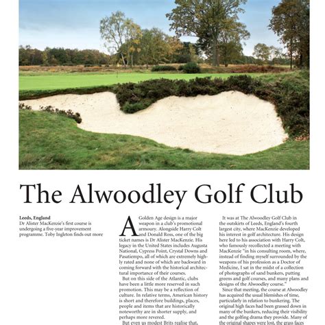 Golf Course Architecture Magazine - On Site at Alwoodley - Creative ...