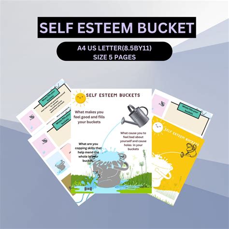 Self Esteem Bucket Self Worth Self Love Confidence Activity Etsy