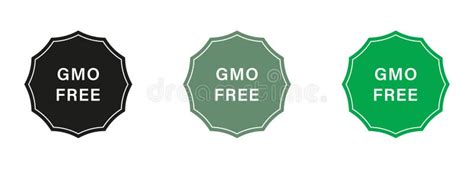 Free Genetically Modified Product Label Set No Gmo Logo Bio Eco