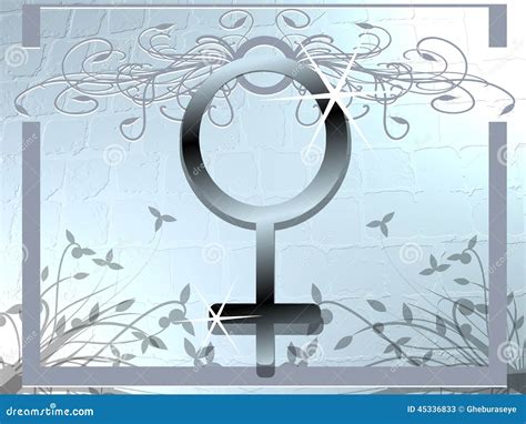 Woman Symbol On Abstract Floral Background Stock Illustration
