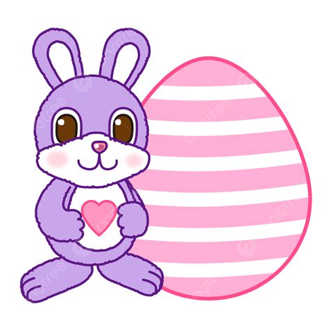 Pink Easter Egg Clipart Hd Png Purple Bunny With A Pink Easter Egg