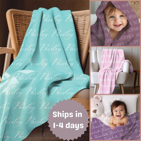 Kids Personalized Comfy Throw Blanket Custom Baby Cute Lovey Blankey