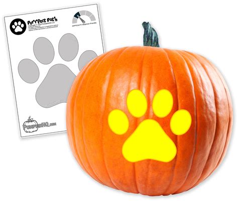 Cat Paw Print Pumpkin Carving Stencil - Pumpkin HQ