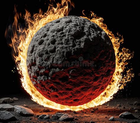 A Burning Asteroid In Space Stock Image Image Of Massive Flame