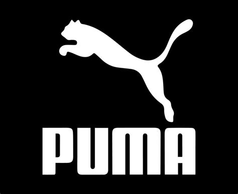 Puma-Logo weißes Symbol mit Namen Kleidung Design-Symbol abstrakte ...