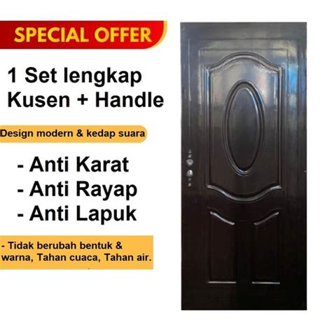 Jual Pintu Baja Utama Kamar Lengkap Full SET Kusen Kunci Handel