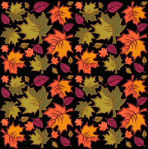 Seamless Autumn Leaves Royal Present Embroidery