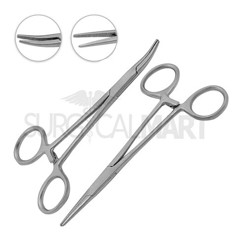 Set of 2 Halsted Mosquito Forceps 5" Straight & Curved | Surgical Mart