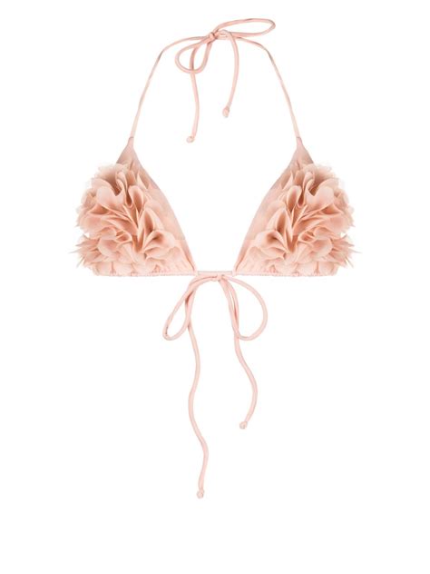 La Reveche Shayna Floral Appliqu Bikini Top Farfetch