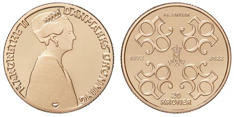 2022 20 kr Margrethe II 50 års jubilæum Erindringsmønter