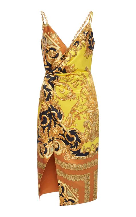 Printed Wrap Silk Dress By Versace For Preorder On Moda Operandi