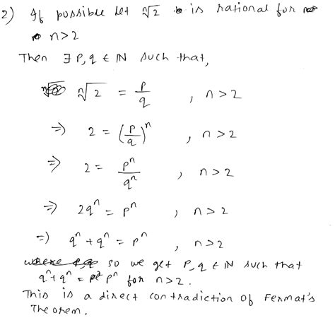 Solved Fermats Last Theorem Is A Famous Theorem In Hiath That Was Unproven For Edd Years The