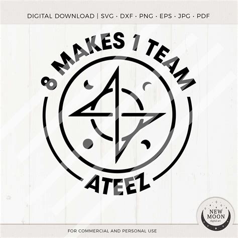 Ateez 8 Makes 1 Team Svg Eps Pdf Png Atiny Decal Ateez Sticker