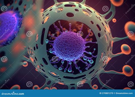 D Rendering Of Human Cell Or Embryonic Stem Cell Ai Generation Stock