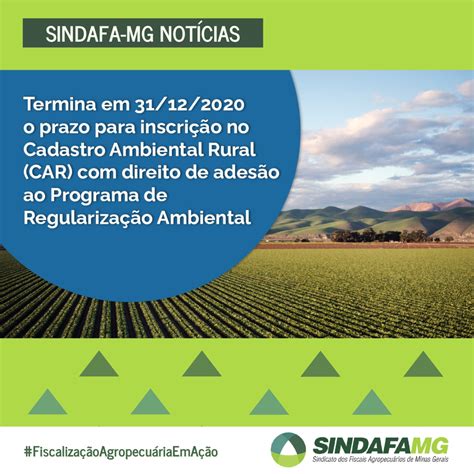 Prazo de inscrição no Cadastro Ambiental Rural CAR para acessar o