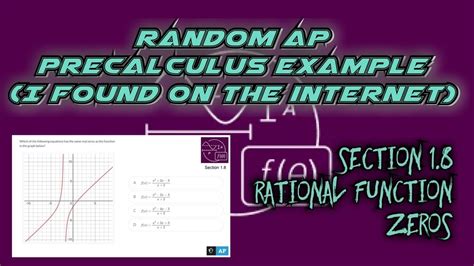 Ap Precalculus Section 1 8 Example Using Zeros To Write A Rational