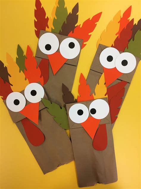 Turkey Paper Bag Puppets Sew Woodsy