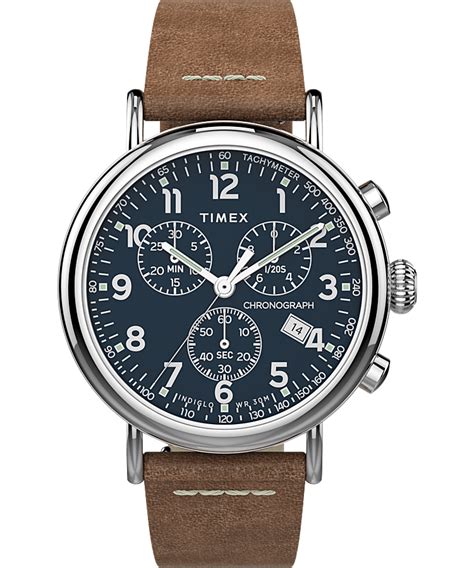 Timex® Standard Chronograph 41mm Leather Strap Watch Timex Ca