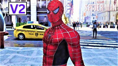 Marvel S Spider Man Remastered Pc Photorealistic Raimi Version 2 Suit Swinging Youtube