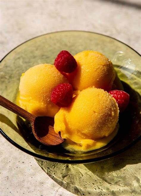 Low Sugar Mango Sorbet Recipe Mango Sorbet Sorbet Recipes Mango