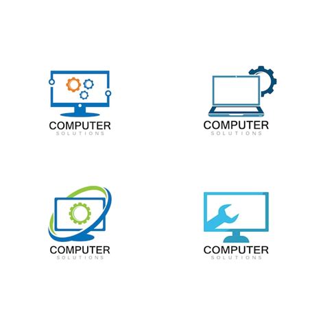 Ilustração de ícone de modelo de logotipo de reparo de computador e