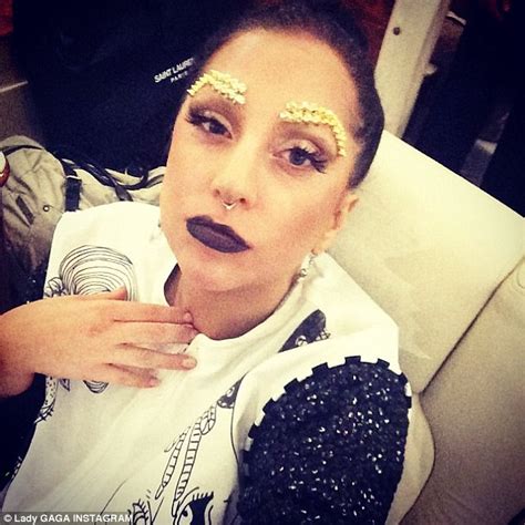 Lady Gaga posts picture of herself with golden studded eyebrows | Daily ...