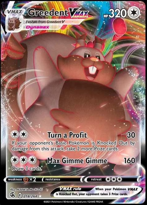 Greedent VMAX 218 Prices Pokemon Fusion Strike Pokemon Cards