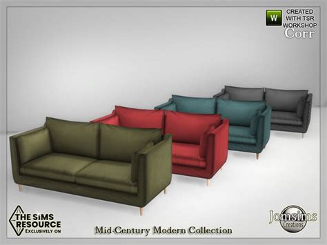 The Sims Resource Mid Century Modern Collection Corr Loveseat