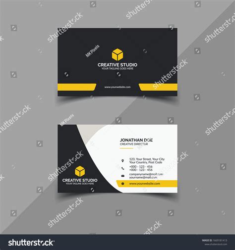 Black Yellow Corporate Business Card Design Stock Vector Royalty Free