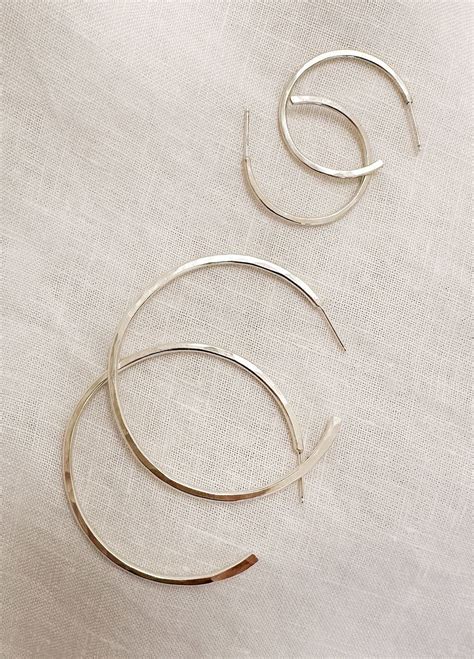 Sun And Selene Naked Hoops Silver