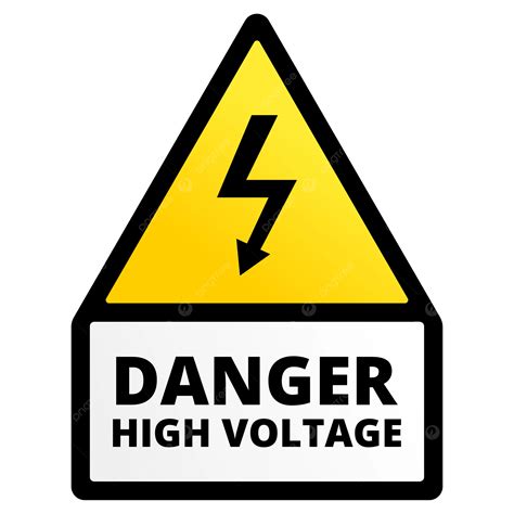 High Voltage Warning Sign In White Yellow Colors Vector Danger High Voltage High Voltage