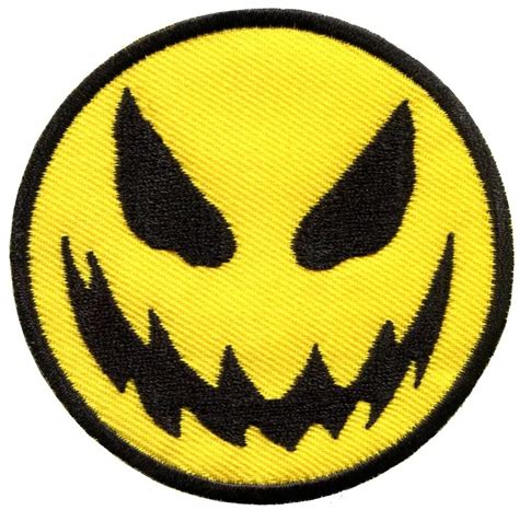 Evil Smiley Face Smile Boho 70 S Retro Fun Applique Iron On Patch New