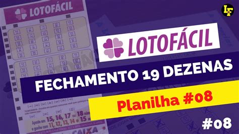 08 PLANILHA LOTOFÁCIL 19 DEZENAS GRÁTIS 8 FIXAS GARANTIA DE