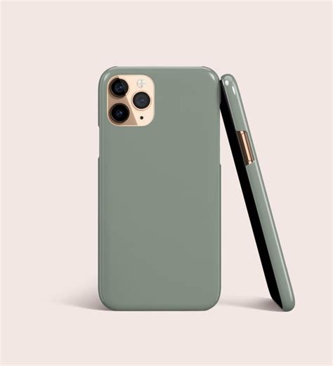 Block Solid Colour Sage Green Phone Case Iphone 13 Pro Max Etsy