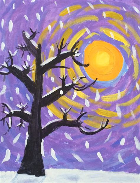 Winter Trees Class for ages 9 and up - Maureen Marks Art