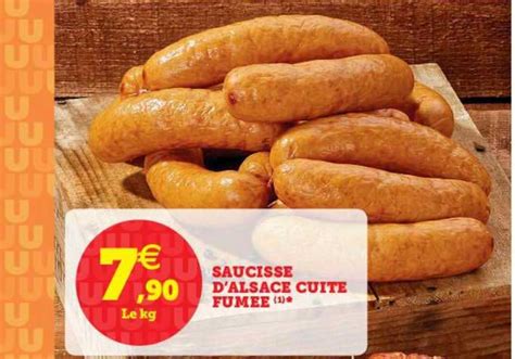 Promo Saucisse D Alsace Cuite Fum E Chez Super U Icatalogue Fr