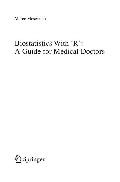 Solution Biostatistics With R A Guide For Medical Doctors Studypool