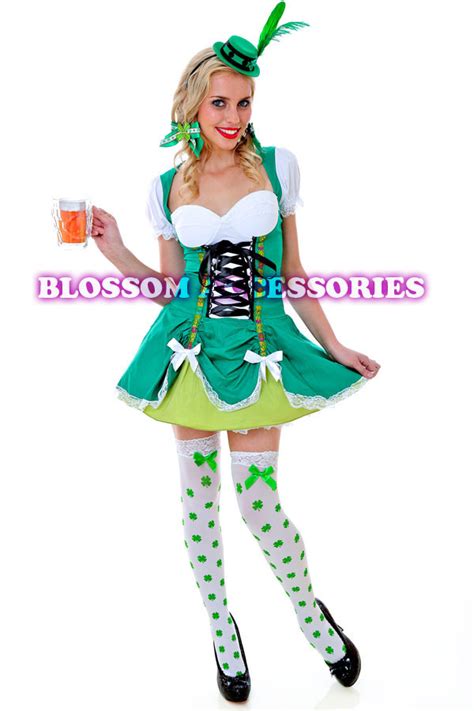 I15 Ladies Oktoberfest Irish Bar Beer Maid Wench Fancy Dress Up Costume