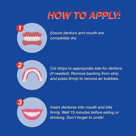 Secure Comfort Strips Waterproof Denture Adhesive - Zinc Free, Extra