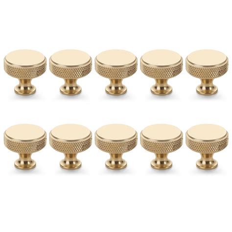 Pack Champagne Bronze Knurled Cabinet Knobs Round Kitchen Cabinet