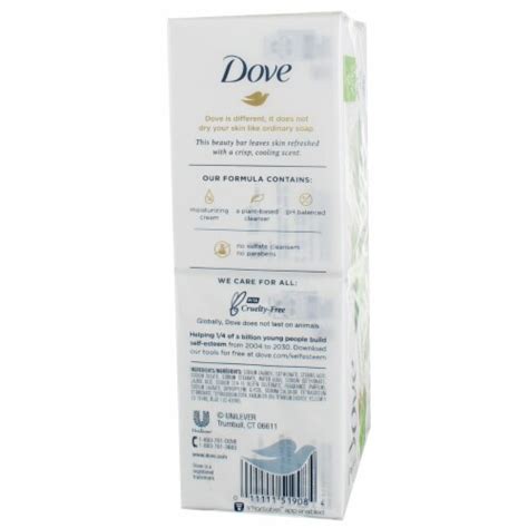 Dove Cool Moisture Moisturizer Cream Bars Cucumber And Green Tea 3 75